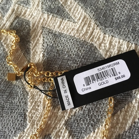 Rebecca Minkoff Gold Fringe Pearl Charm Necklace - Picture 4 of 7